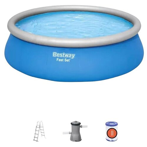 Bestway Bazen Quick-Up (&amp;Oslash; x V: 457 x 107 cm, 13.810 l, Plave boje) Slike