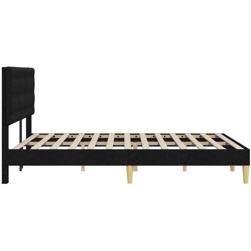  Okvir za krevet s uzglavljem Crna 140 x 190 cm Tkanina - Crna 140 x 190 cm Slike