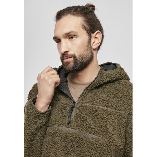 Urban Classics Teddyfleece Worker Pullover Olive Cene