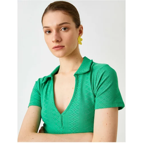 Koton Polo T-shirt - Green - Fitted