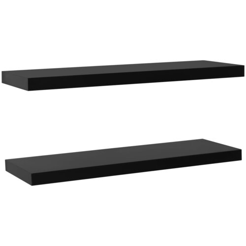 Maison Chic 2 kosi Viseče police - Stenske Police črne 120x20x3,8 cm, (21758621) Slike