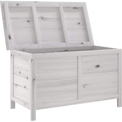  Vrtna kutija za pohranu bijela 99x49,5x58,5 cm masivna jelovina Slike