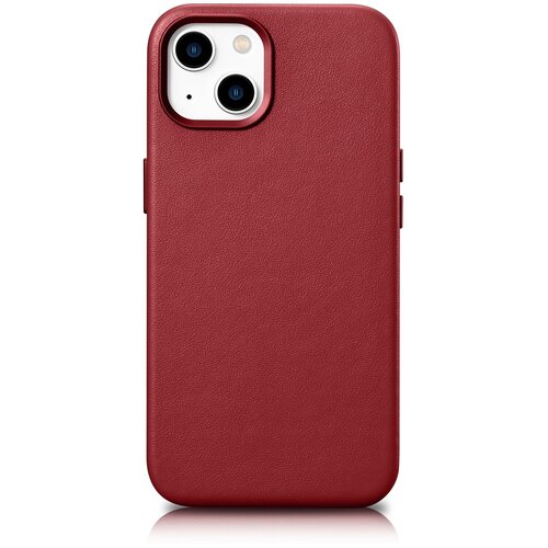 ICARER Ovitek iz naravnega usnja za iPhone 14 Plus MagSafe Case Leather, rdeč, (21522070) Slike