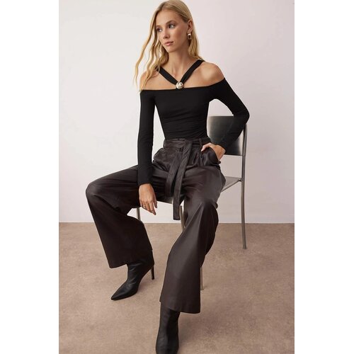 TRENDYOLMILLA ženski top Twoaw26Bd00003, crna-crna Cene