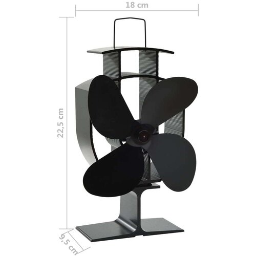 vidaXL ventilator za peć na toplinski pogon s 4 lopatice crni Cijene