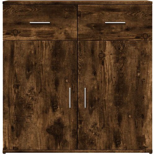  Komoda 2 kom boja dimljenog hrasta 79x38x80cm konstruirano drvo Slike