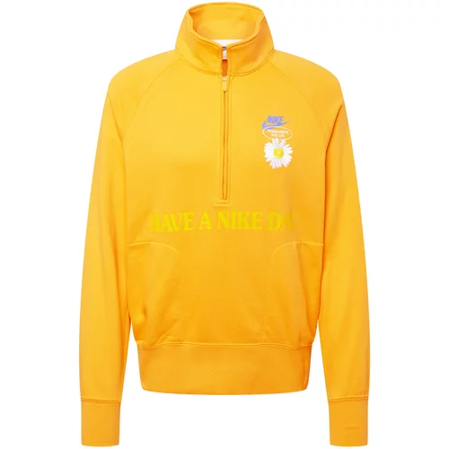 Nike Sportswear Sweater majica plava / narančasto žuta / svijetložuta / bijela