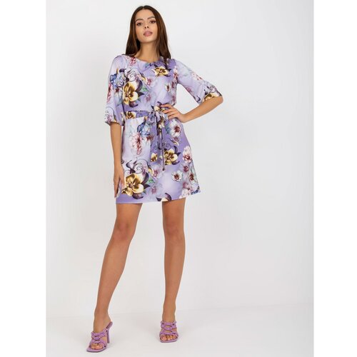 Fashion Hunters Purple mini cocktail dress with flowers Slike