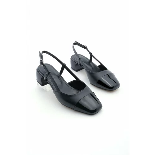 Marjin Women's Scarf Open Back Classic Heeled Shoes Sedor Black