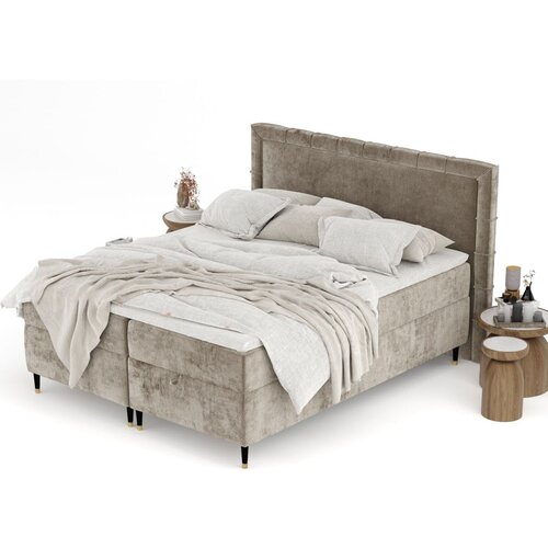 Maison de R&amp;ecirc;ve Bež boxspring krevet s prostorom za odlaganje 180x200 cm Voyage &amp;ndash; Slike