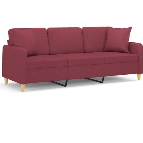 Maison Chic kavč - Sofa - Kanape trosed z okrasnimi blazinami vinsko rdeč 180 cm blago, (21727762) Cene