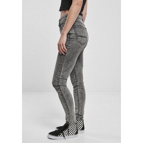 Urban Classics Ladies High Waist Skinny Jeans Black Heavy Acid Washed Cijene