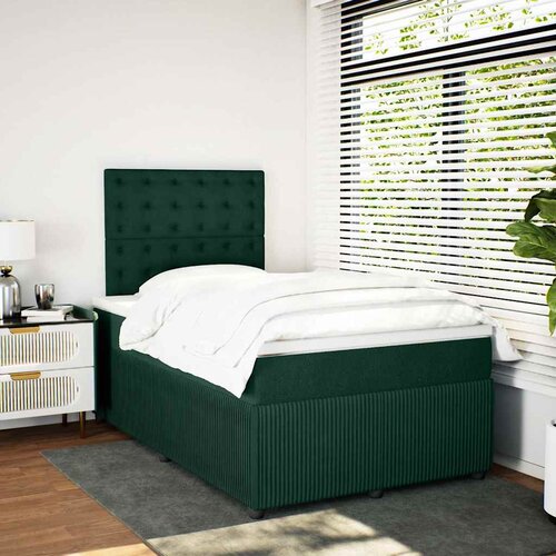  Krevet box spring s madracem tamnozeleni 120x190 cm bar&amp;scaron;unasti Slike