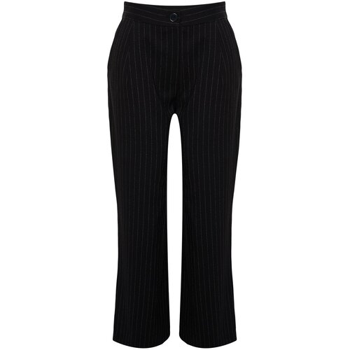 Trendyol Curve Black Striped Woven Trousers Slike