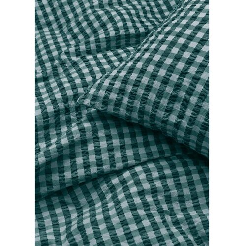 JUNA Zelena/modra enojna posteljnina iz krepa 140x200 cm B&amp;aelig;k&amp;amp;B&amp;oslash;lge &amp;ndash; Slike