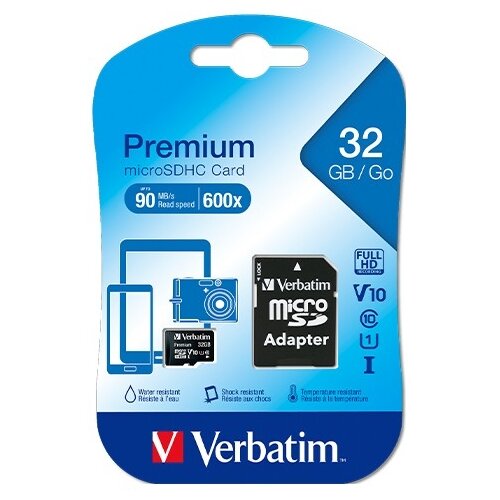 Memorijska kartica MicroSDHC Verbatim 32GB, (C10) UHS-I, sa adapterom Cijene