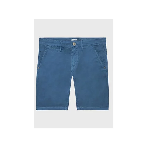 Pepe Jeans Kratke hlače iz tkanine Blueburn Short PB800726C75 Modra Regular Fit