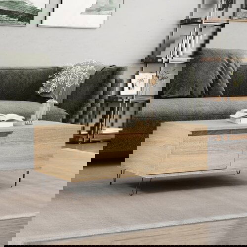 VidaXL Klubska mizica sonoma hrast 90x50x36,5 cm inženirski les Slike