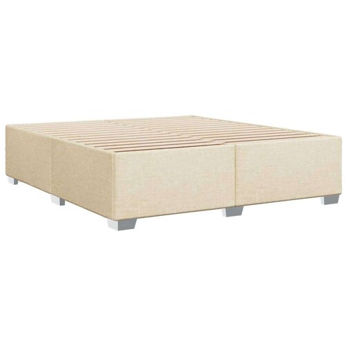 VidaXL Krevet s oprugama i madracem krem 180x200 cm od tkanine Slike