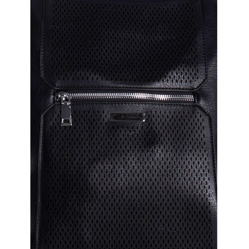 Fashion Hunters Black roomy shoulder bag made of ecological leather Slike