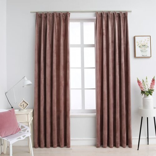 vidaXL Zavjese za zamračivanje 2 kom baršunaste ružičaste 140 x 175 cm Cijene