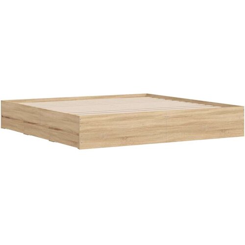 VidaXL Okvir za krevet s ladicama boja hrasta 160x200 cm drveni Slike