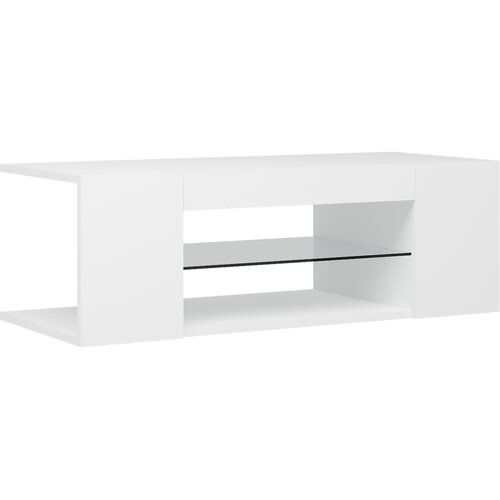 Maison Chic TV omarica - TV stojalo - Televizijska omarica z LED lučkami bela 90x39x30 cm, (21700946) Slike