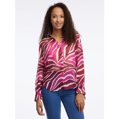 Orsay Pink Burgundy Ladies Patterned Blouse - Women Slike