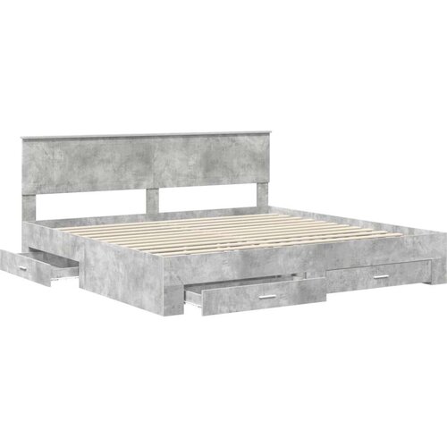  Okvir za krevet s uzglavljem Betonski sivi 200 x 200 cm Slike