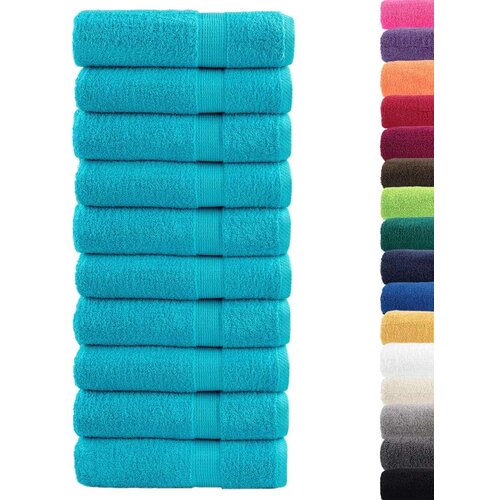 VidaXL Ručnici za ruke 10 kom tirkizni 50x100 cm 600 gsm 100 % pamuk Slike