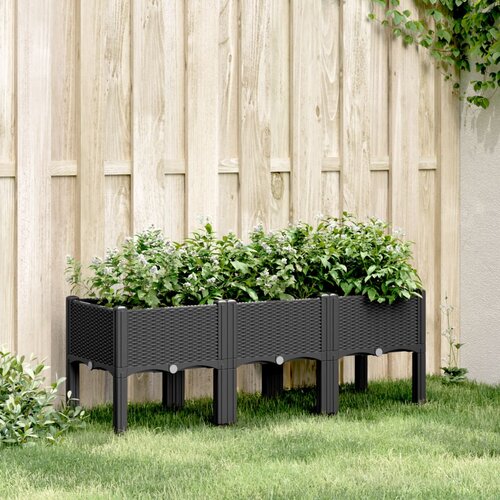  Vrtna sadilica s nogama crna 120 x 40 x 42 cm PP Cijene