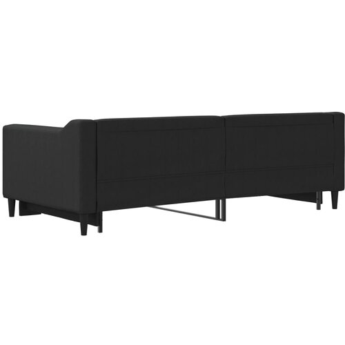 Dnevni krevet na razvlačenje crni 90 x 190 cm od tkanine Slike