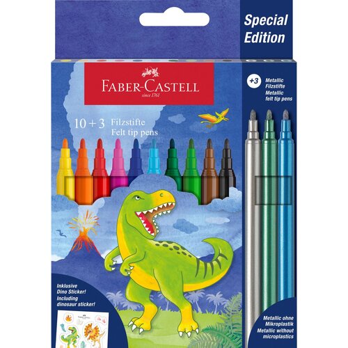 Faber-Castell Faber-Castell: Set flomastera s dinosaurima, 10+3 komada Cene