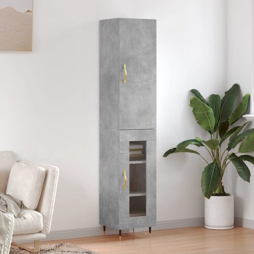  The Living Store Visoka omara betonsko siva 34,5x34x180 cm inženirski les - Visoka Omara, (21429120) Slike