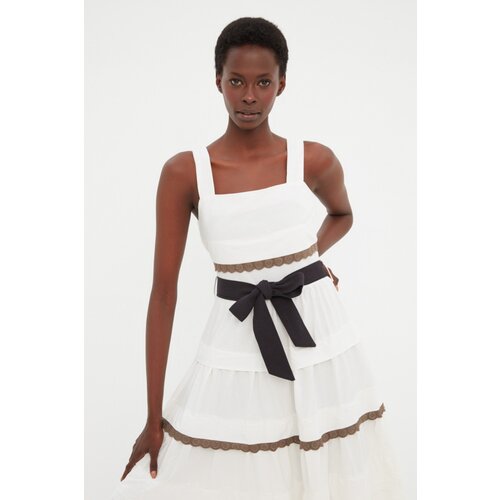 Trendyol White Lace Detailed Dress Cene