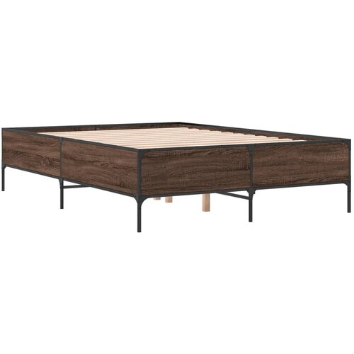  Okvir kreveta boja hrasta 160x200 cm konstruirano drvo i metal Smeđa 160 x 200 cm Slike