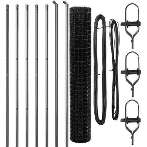 VidaXL Euro Ograda s 7 Stabala 1.5x10 m Galvanizirani Čelik Sivi Slike
