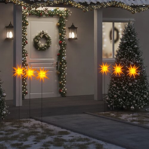 VidaXL Božične svetilke s konicami 3 kosi LED zložljive rumene 35 cm Slike