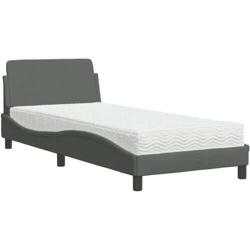 Krevet s madracem Dover tamnosivi 90x200 cm od tkanine Slike