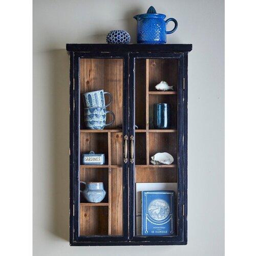 Bloomingville Crna viseća vitrina od masivne jele 50x80x14 cm Hazem &amp;ndash; Slike