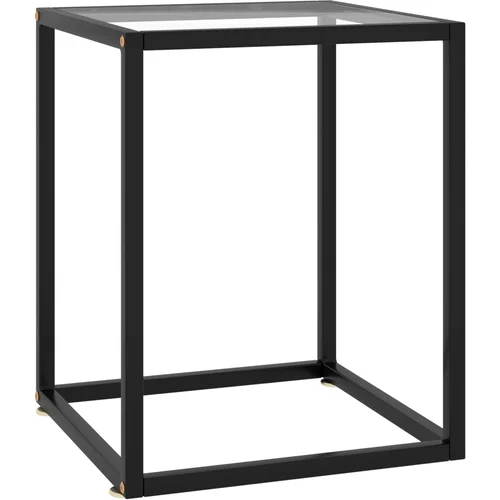 vidaXL Klubska mizica črna s kaljenim steklom 40x40x50 cm