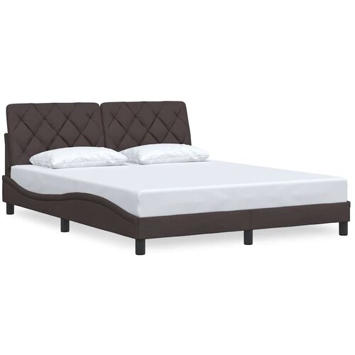 VidaXL Posteljni okvir brez vzmetnice temno rjav 160x200 cm blago Slike