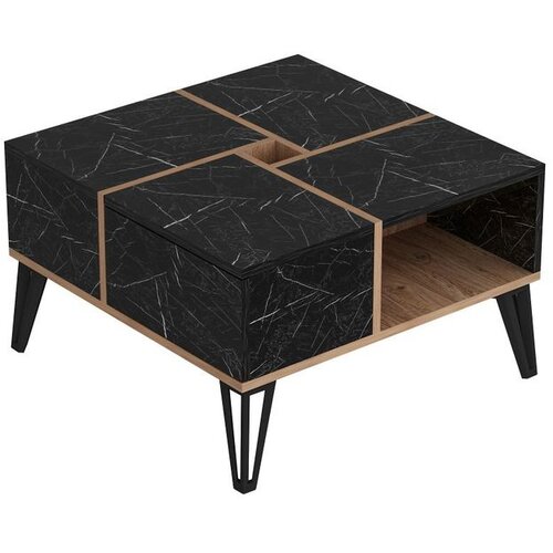 Hanah home Nirvana - Marble Black Walnut White Coffee Table O&Scaron;TEĆENO Cene