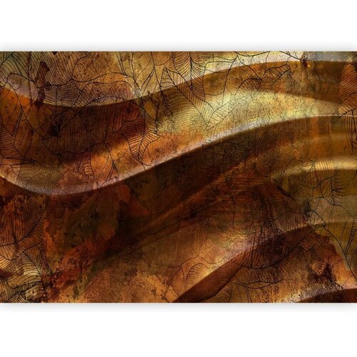  Foto tapeta - Liquid gold - abstract wavy composition with leaf patterns 392x280 Slike
