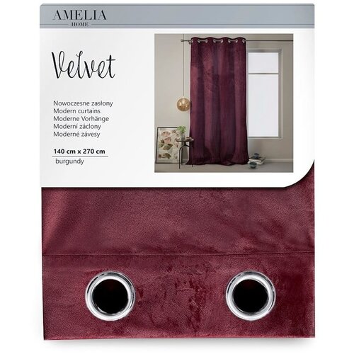 Restilo Crvena zavjesa AmeliaHome Velvet, 140 x 270 cm Slike