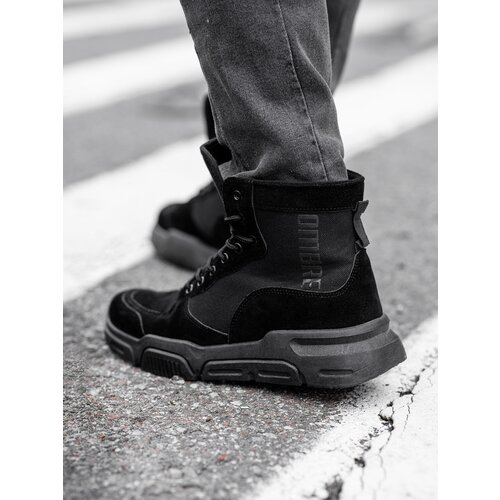 Ombre Men&amp;#039;s ankle sneaker boots with sculpted sole - black Slike