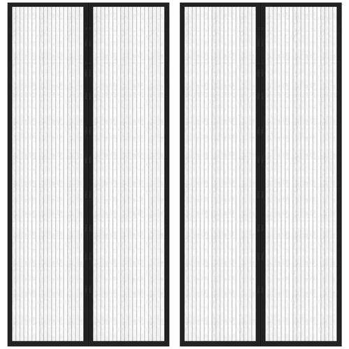 VidaXL Zavesa proti mrčesu 2 kosa z magnetnimi bloki črna 220x110 cm Slike