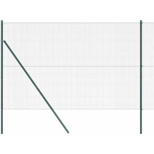 vidaXL Ogrodje s stebri Zelena 1.5 x 25 m Jeklo, (5000096593) Cene