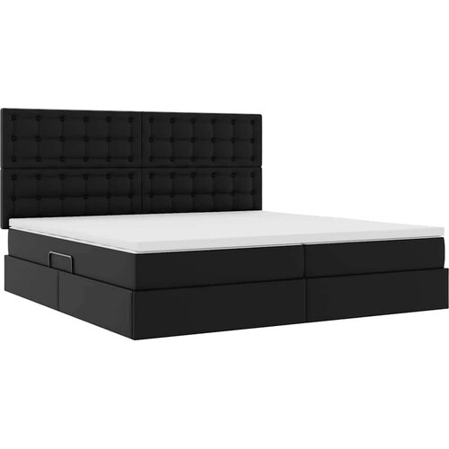  Krevet s od storage s madracem Crna 200 x 200 cm Lažna koža Slike