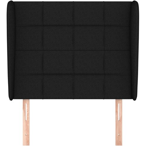  Uzglavlje s u&amp;scaron;ima crno 83 x 23 x 118/128 cm od tkanine Slike